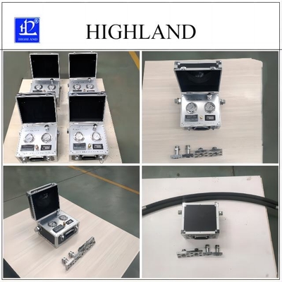 Đồng hồ đo lưu lượng thủy lực thương hiệu Highland với hai đồng hồ đo áp suất